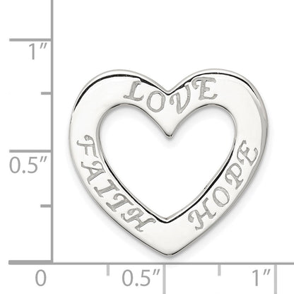 Sterlingsilber Glaube, Hoffnung, und Liebe Herz Anhänger