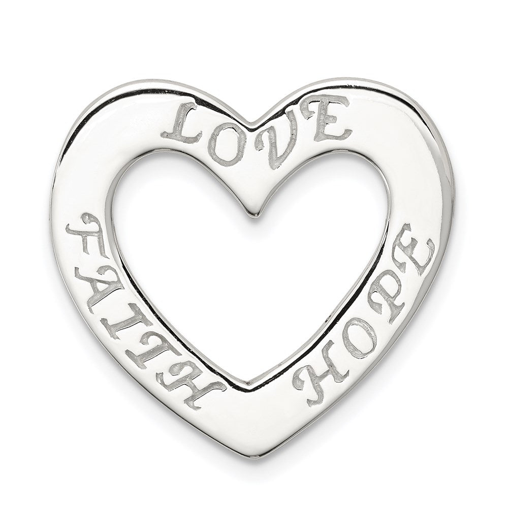 Sterlingsilber Glaube, Hoffnung, und Liebe Herz Anhänger