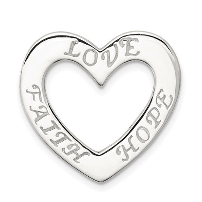 Sterlingsilber Glaube, Hoffnung, und Liebe Herz Anhänger