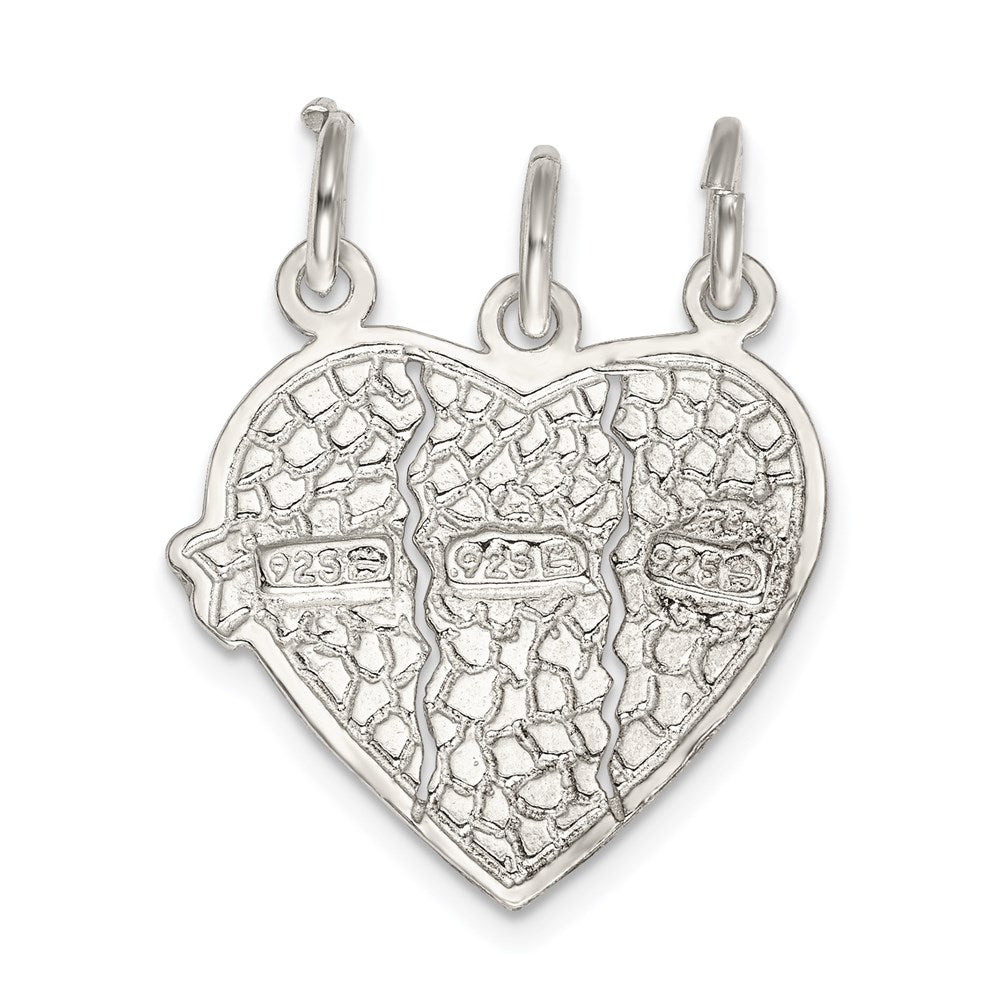 Sterlingsilber Beste Friends 3-piece Break Apart Herz Charm