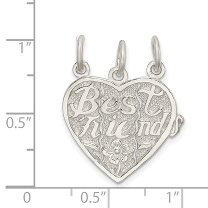 Sterlingsilber Beste Friends 3-piece Break Apart Herz Charm