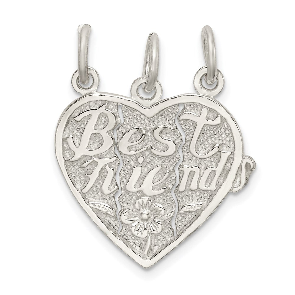 Sterlingsilber Beste Friends 3-piece Break Apart Herz Charm