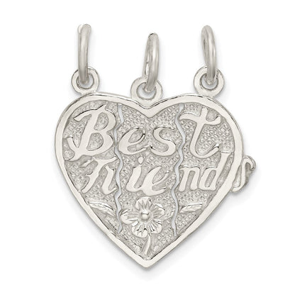 Sterlingsilber Beste Friends 3-piece Break Apart Herz Charm