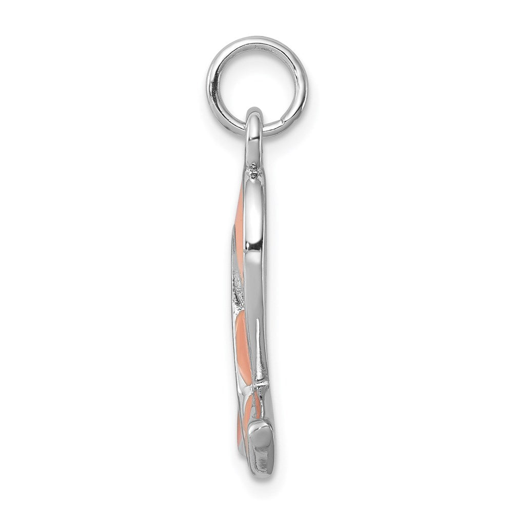 Sterlingsilber Rhodium-platedenamel Schleife Charm