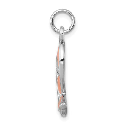 Sterlingsilber Rhodium-platedenamel Schleife Charm
