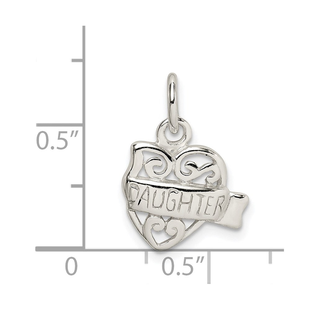 Sterlingsilber Herz Tochter Charm