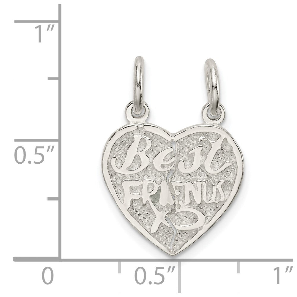 Sterlingsilber Beste Friends 2-piece Break Apart Herz Charm