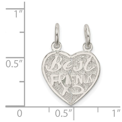Sterlingsilber Beste Friends 2-piece Break Apart Herz Charm