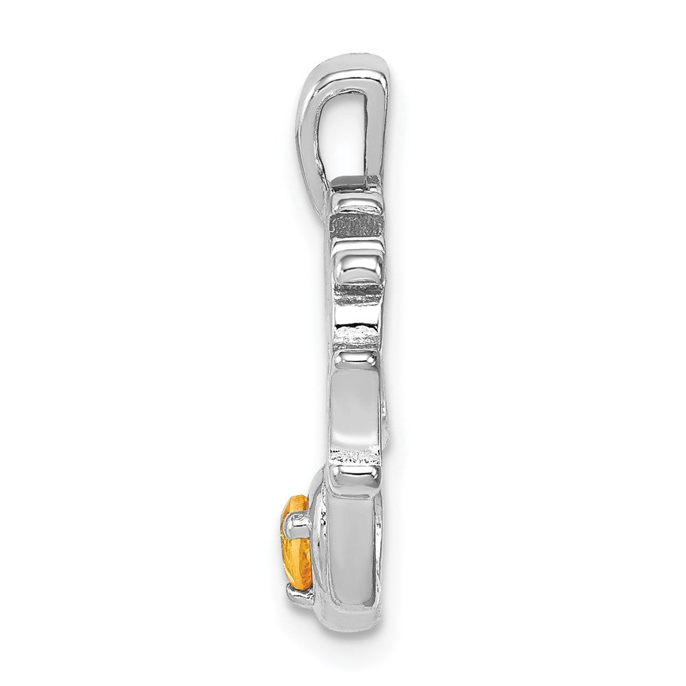 Sterlingsilber Rhodium-platedcitrine Daddy Little Mädchen Anhänger