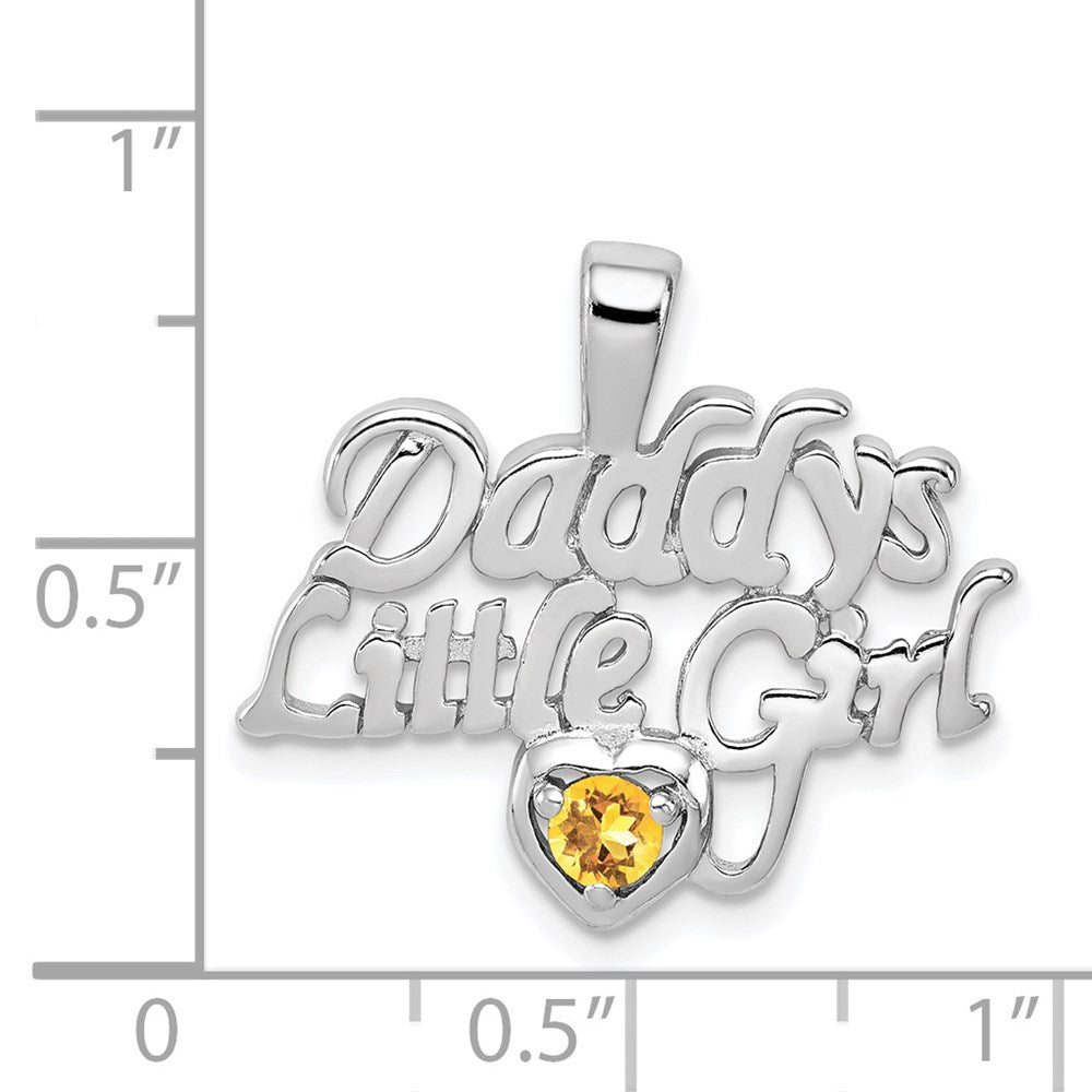 Sterlingsilber Rhodium-platedcitrine Daddy Little Mädchen Anhänger