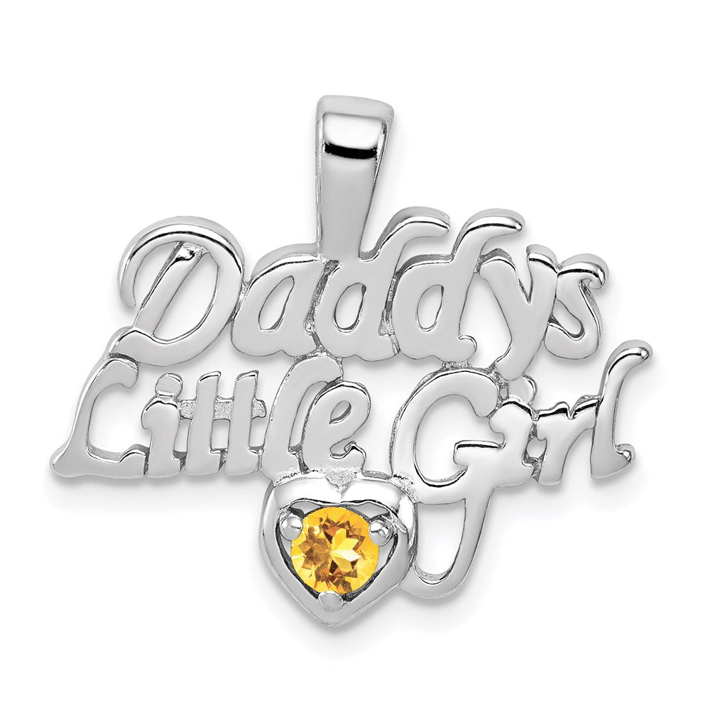 Sterlingsilber Rhodium-platedcitrine Daddy Little Mädchen Anhänger