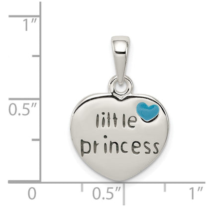 Sterlingsilber Emailliert Little Princess Herz Anhänger
