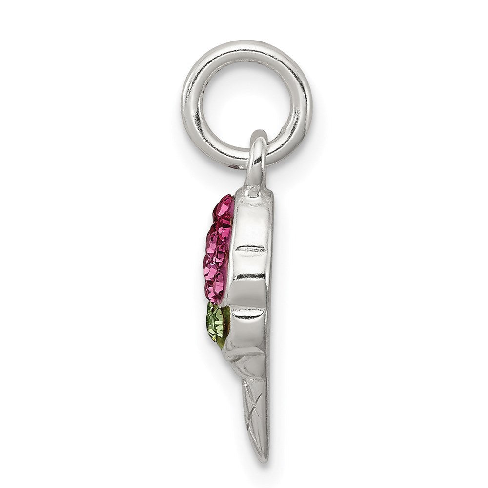 Sterlingsilber Rosa und Grün Stellux Kristall Eis Cream Cone Charm