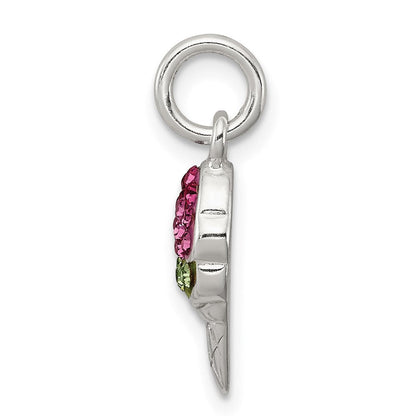 Sterlingsilber Rosa und Grün Stellux Kristall Eis Cream Cone Charm