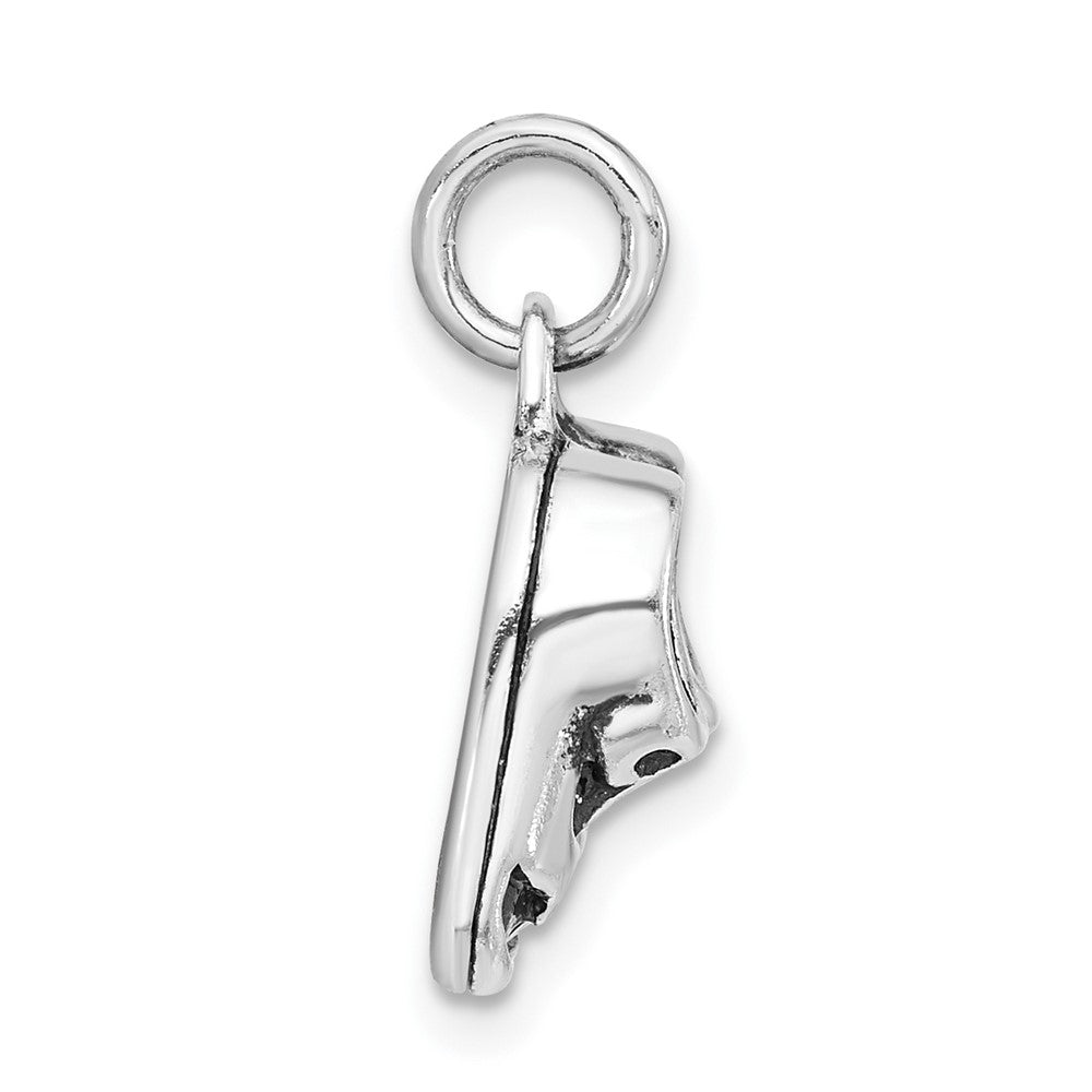 Sterlingsilber 3-d Poliert & Antikisiert Baby Shoes Charm