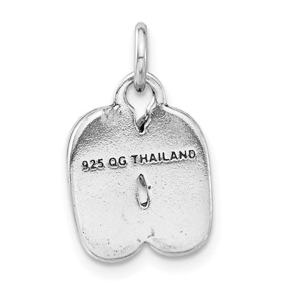 Sterlingsilber 3-d Poliert & Antikisiert Baby Shoes Charm