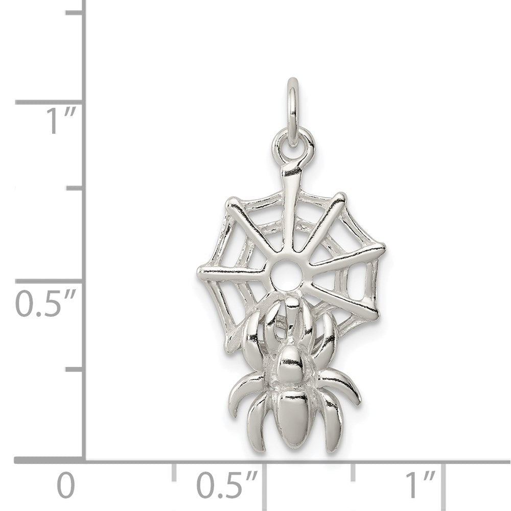 Sterlingsilber Spider auf Web Charm
