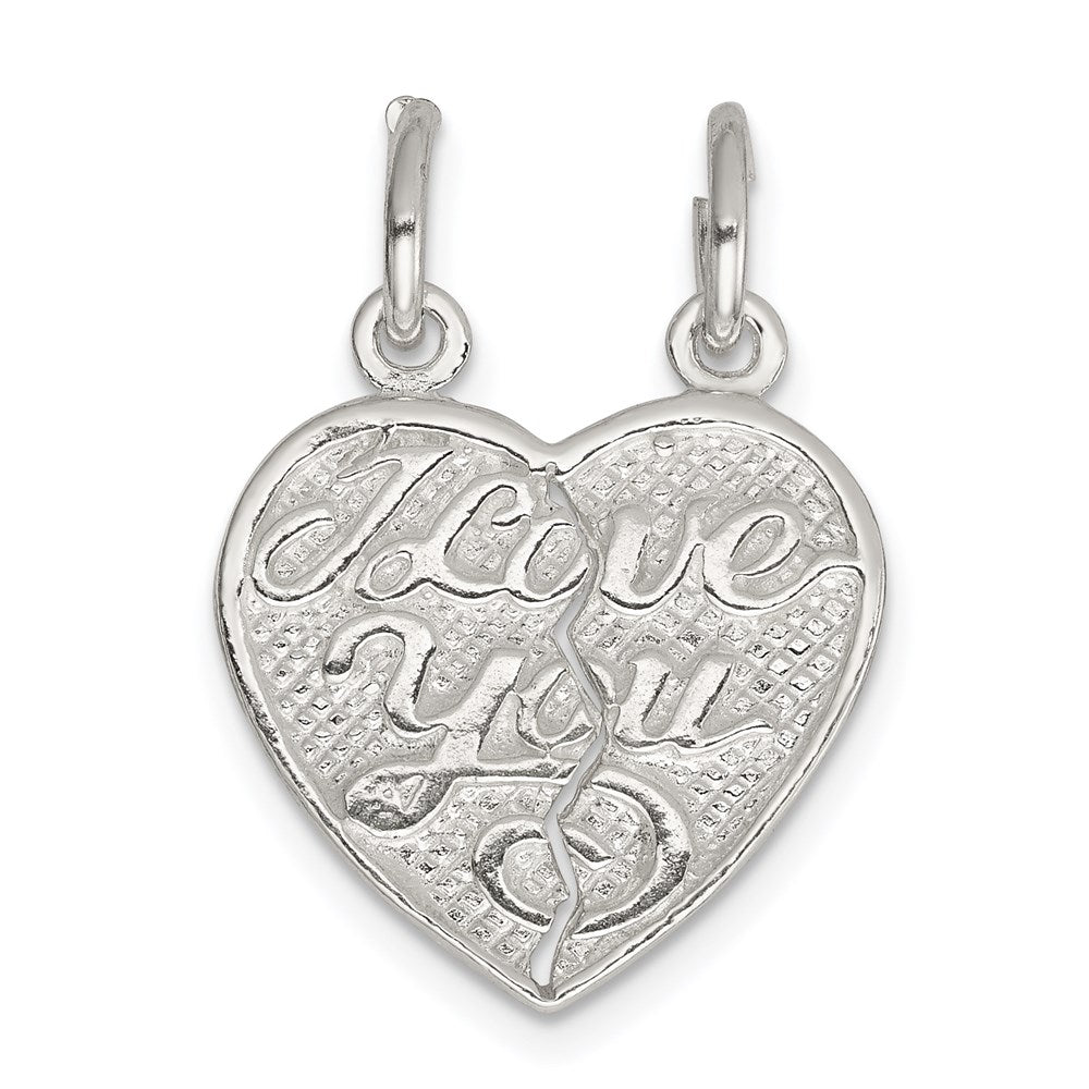 Sterlingsilber I Liebe You 2-piece Break Apart Herz Charm