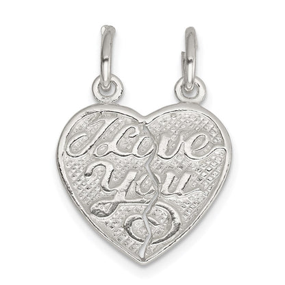 Sterlingsilber I Liebe You 2-piece Break Apart Herz Charm