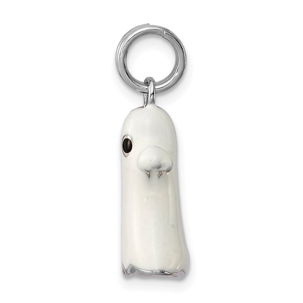 Sterlingsilber Rhodium-platedwhite Emaille Ghost Charm