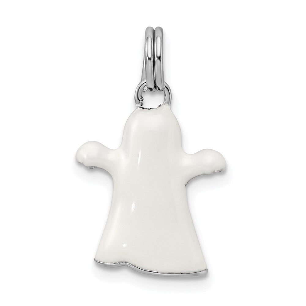Sterlingsilber Rhodium-platedwhite Emaille Ghost Charm