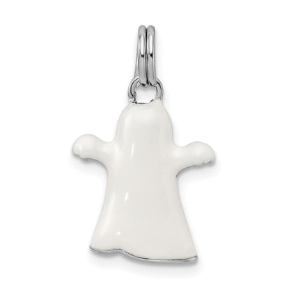 Sterlingsilber Rhodium-platedwhite Emaille Ghost Charm