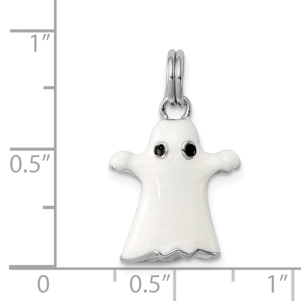 Sterlingsilber Rhodium-platedwhite Emaille Ghost Charm