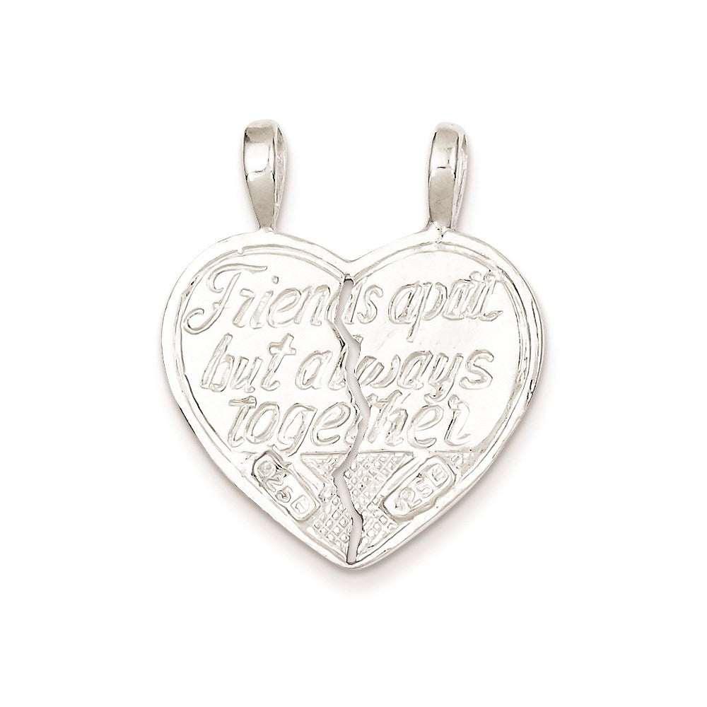 Sterlingsilber Beste Freund 2-piece Break Apart Herz Charm