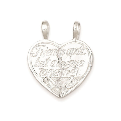 Sterlingsilber Beste Freund 2-piece Break Apart Herz Charm