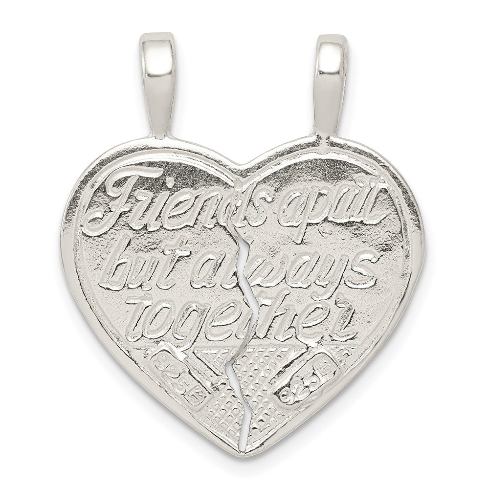 Sterlingsilber Beste Freund 2-piece Break Apart Herz Charm
