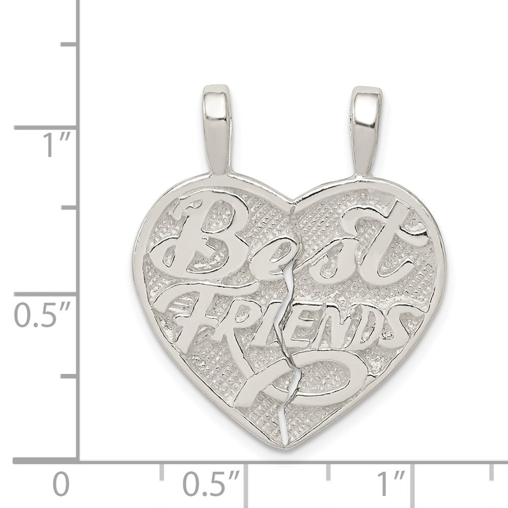 Sterlingsilber Beste Freund 2-piece Break Apart Herz Charm