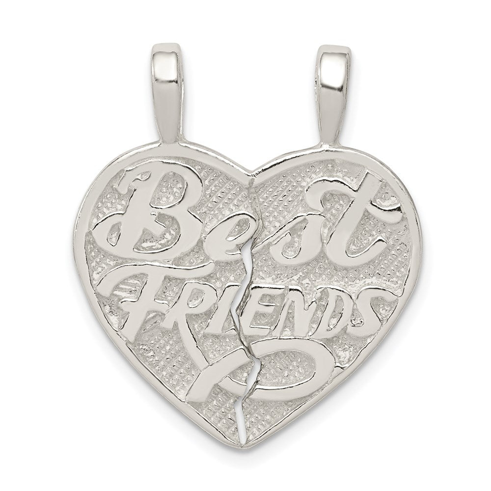 Sterlingsilber Beste Freund 2-piece Break Apart Herz Charm