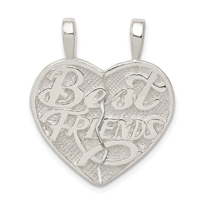 Sterlingsilber Beste Freund 2-piece Break Apart Herz Charm