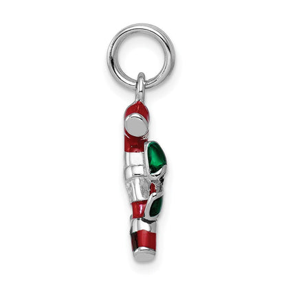 Sterlingsilber Rhodium-platedenamel Candy Cane Charm