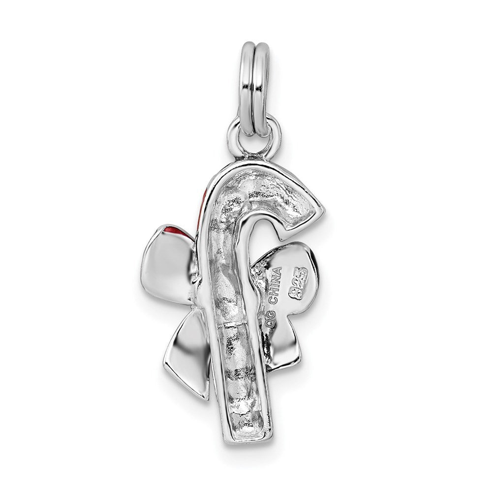 Sterlingsilber Rhodium-platedenamel Candy Cane Charm
