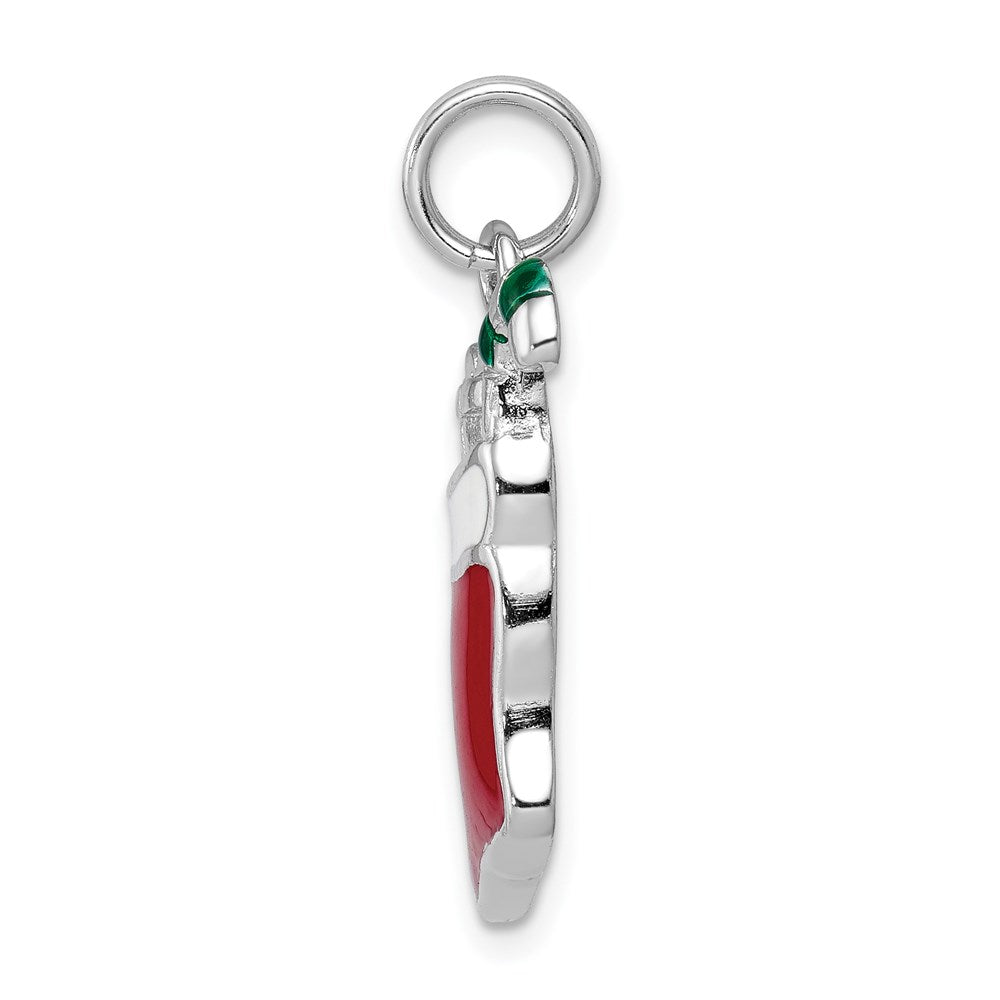 Sterlingsilber Rhodium-platedenamel Stocking Charm