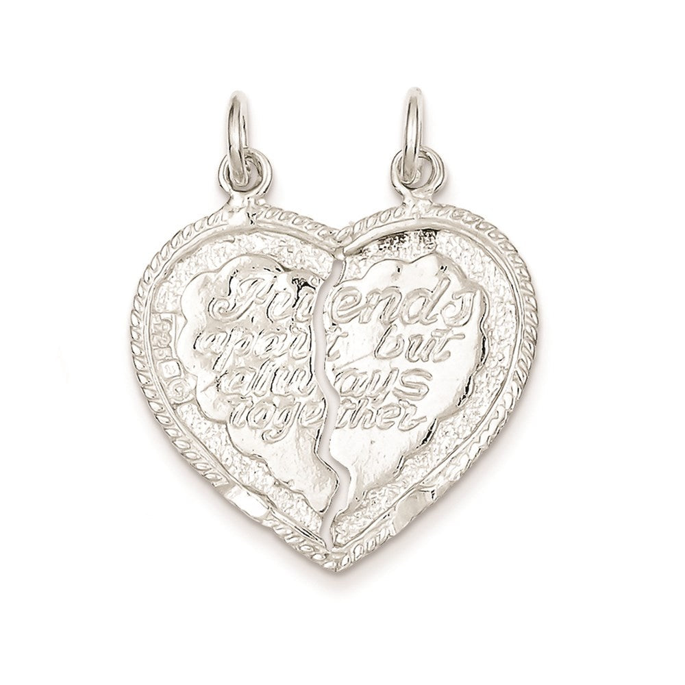 Sterlingsilber Beste Freund 2-piece Break Apart Herz Charm