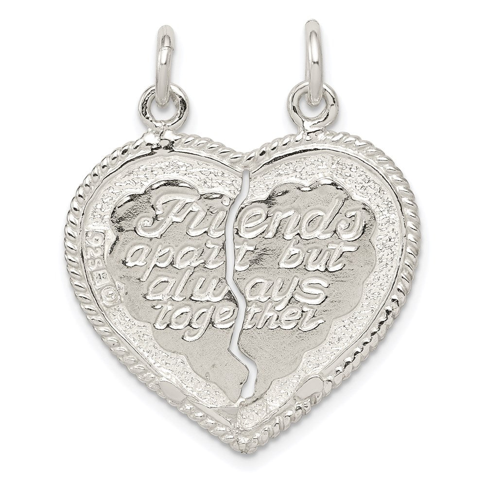 Sterlingsilber Beste Freund 2-piece Break Apart Herz Charm