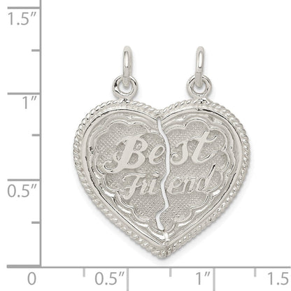 Sterlingsilber Beste Freund 2-piece Break Apart Herz Charm