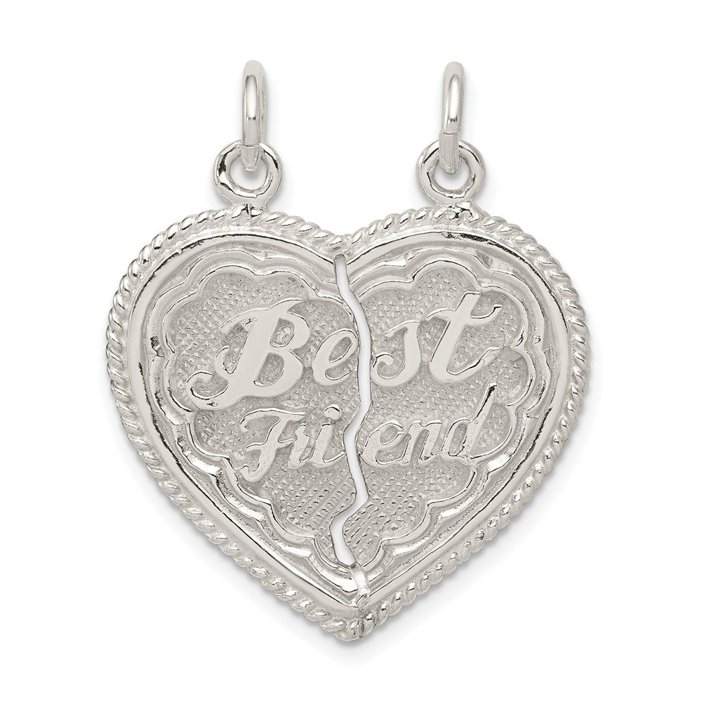 Sterlingsilber Beste Freund 2-piece Break Apart Herz Charm