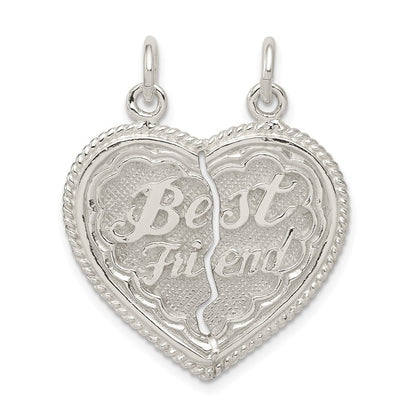 Sterlingsilber Beste Freund 2-piece Break Apart Herz Charm