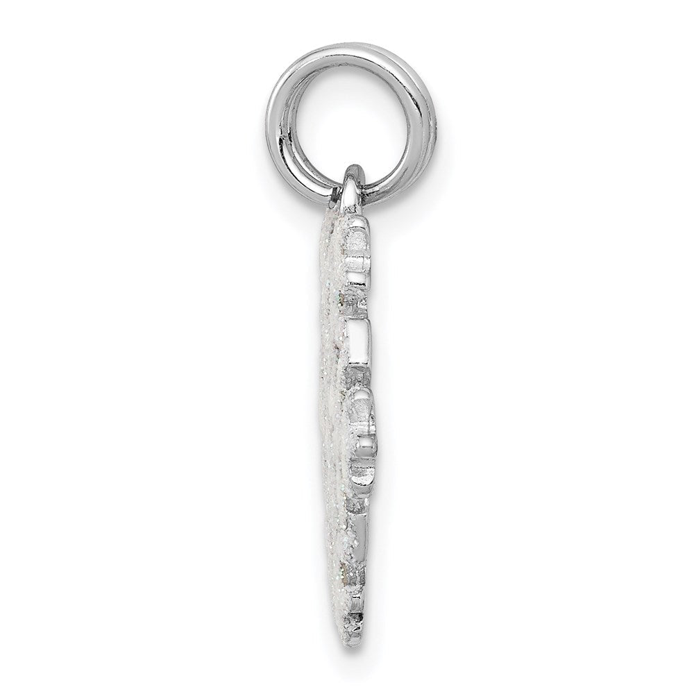 Sterlingsilber Rhodiniert Emailliert Schneeflocke Charm