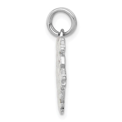 Sterlingsilber Rhodiniert Emailliert Schneeflocke Charm