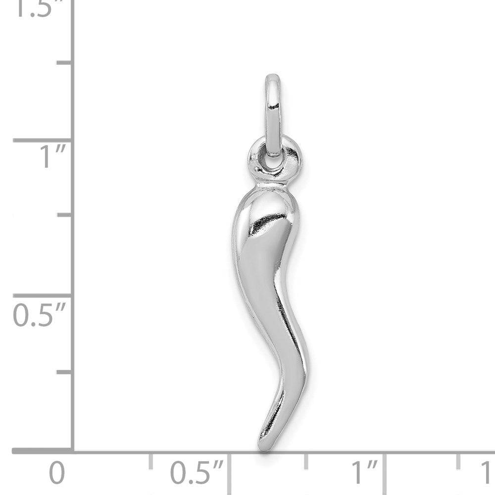 Sterlingsilber Rhodiniert Italienisch Horn Charm