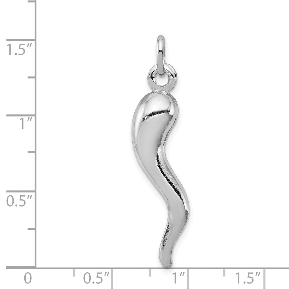 Sterlingsilber Rhodiniert Italienisch Horn Anhänger