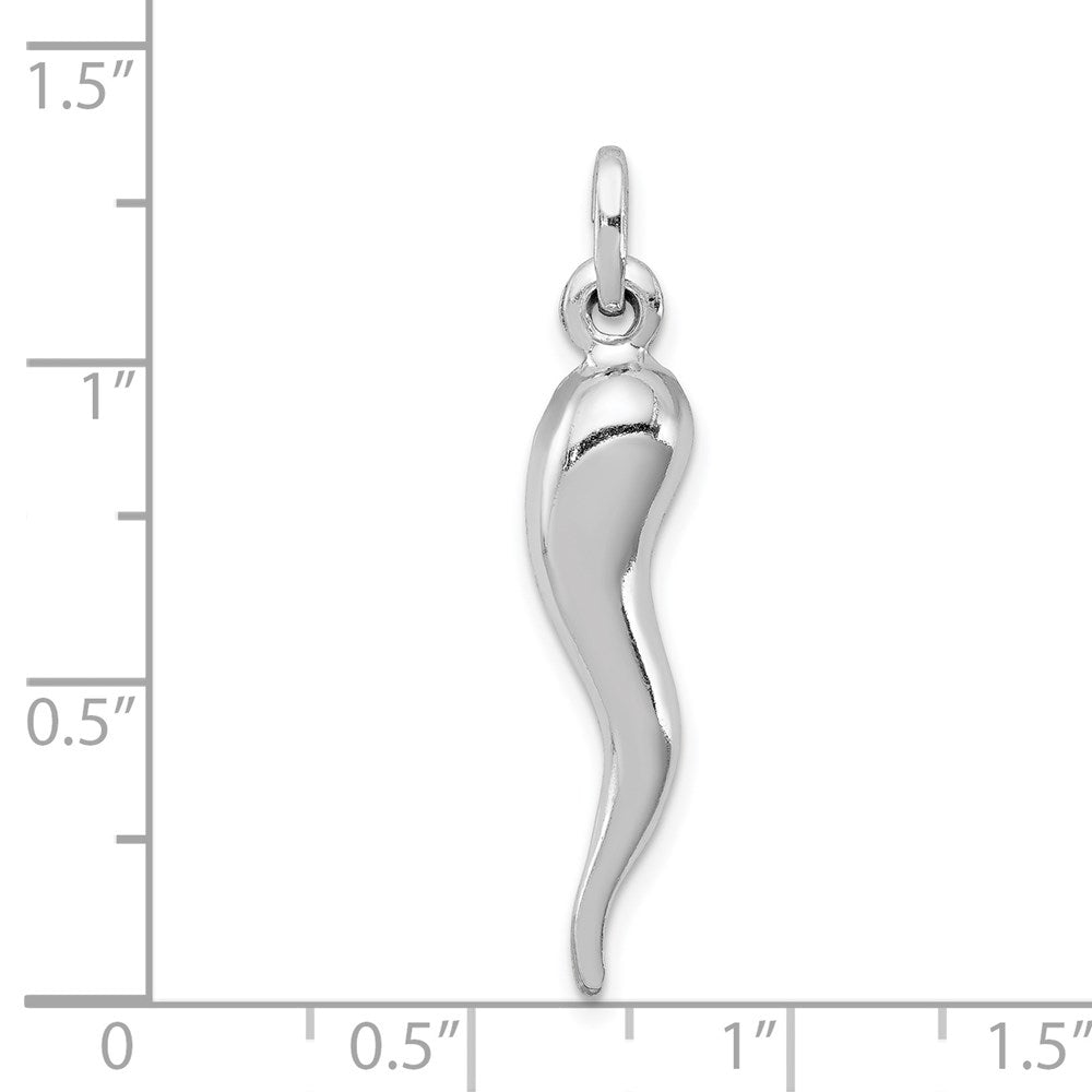 Sterlingsilber Rhodiniert Italienisch Horn Anhänger
