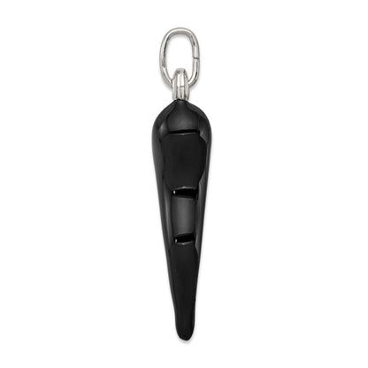 Sterlingsilber Schwarz Emaille Italienisch Horn Anhänger