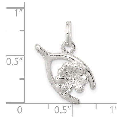 Sterlingsilber Vier Blatt Klee & Gabelbein