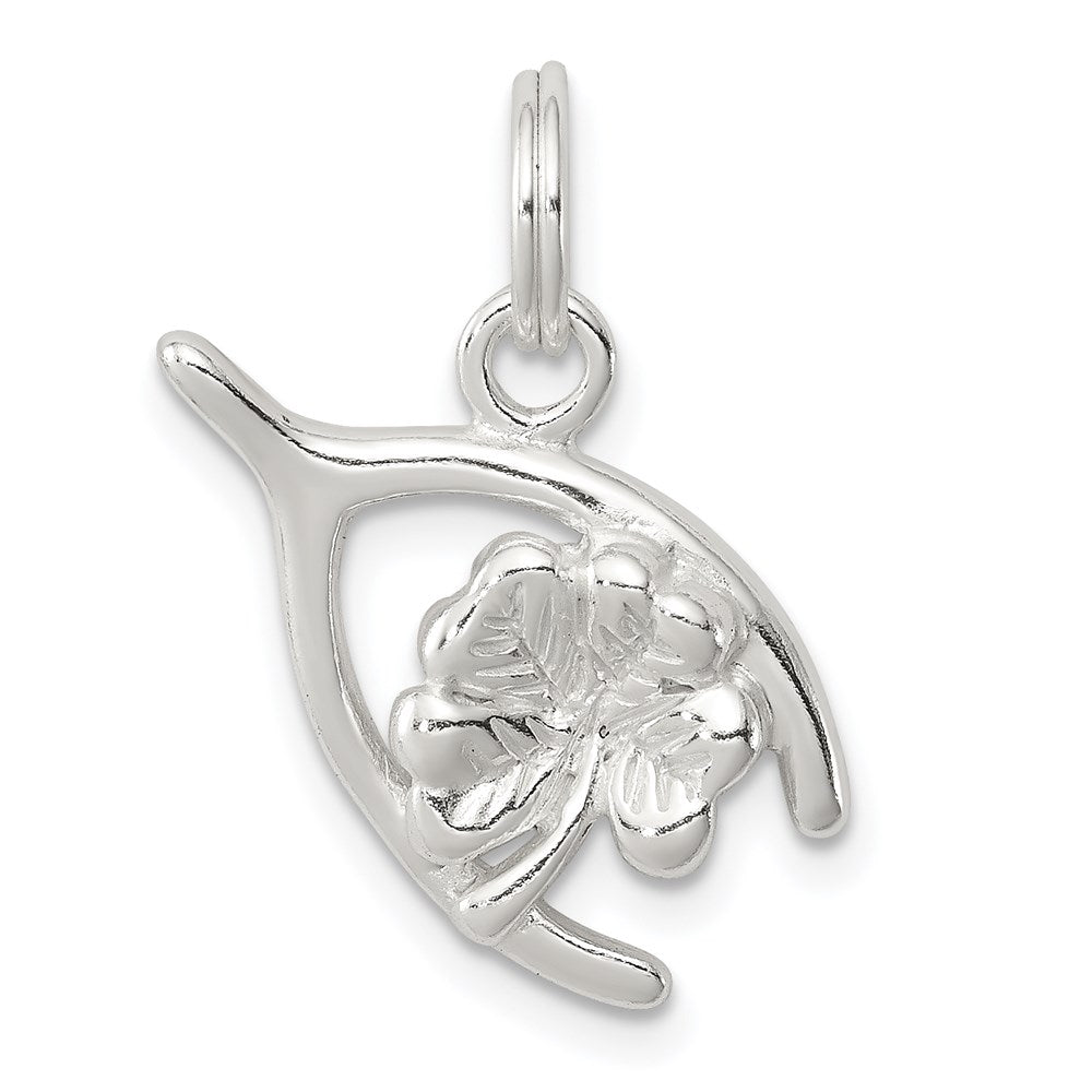 Sterlingsilber Vier Blatt Klee & Gabelbein
