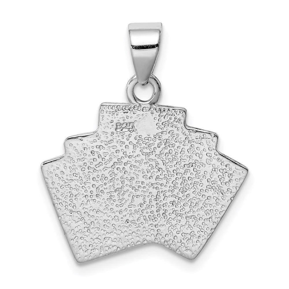 Sterlingsilber Rhodium-platedenamel Royal Flush Anhänger